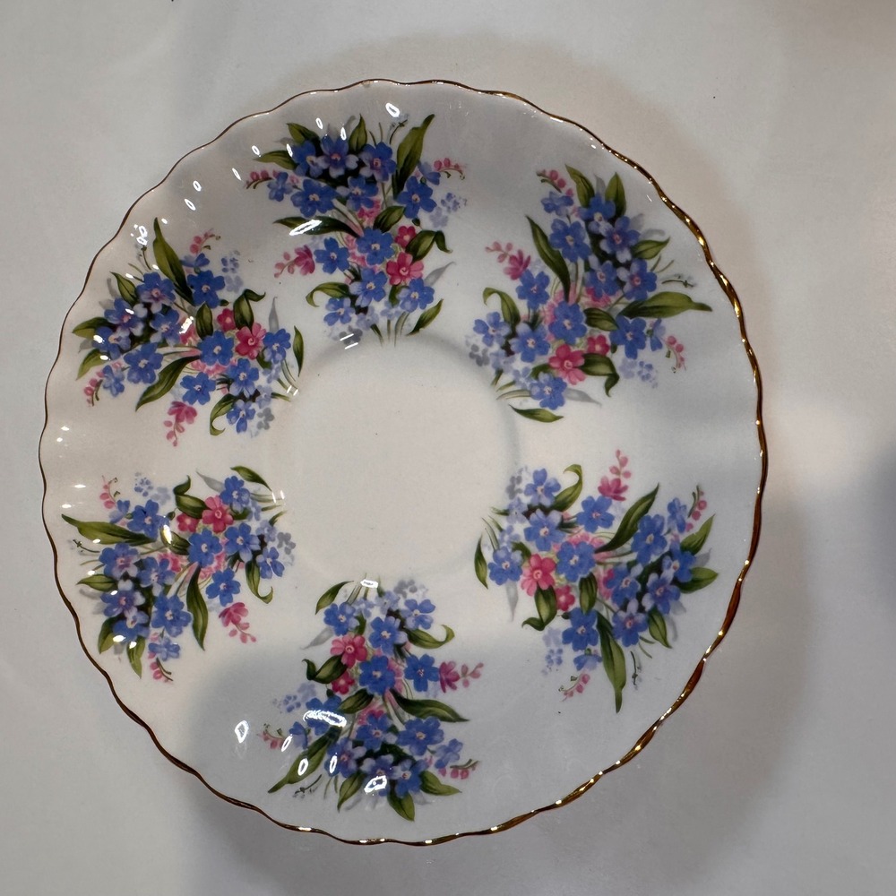 Vintage Royal Albert "Forget Me Not" Springtime Bone China Floral Tea Saucer